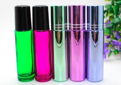 China Perfume Empty Roll On Bottle 10ml Amber Glass With Metal Roller Ball for sale
