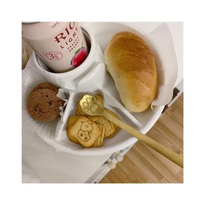 China Top Selling Cute Viable Cat Claw Small Spoon 304 Stainless Steel Teaspoon Titanium Alloy for sale