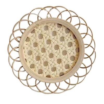 China Handwoven Round Coaster Tray Creativity Dessert Party Non-slip Tea Tray Best Quality for sale