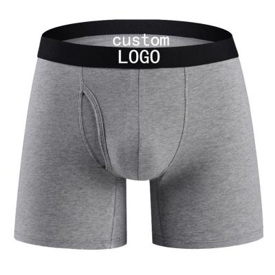 China Customized LOGO Small Antibacterial Wholesale Plus Size Cotton Leg Underwear Classic Boxers Long Shorts Men's Briefs And Boxers for sale