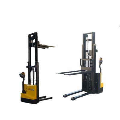 China China 1000kg 1200kg Walkie Type Hotels EU Standard Automatic Battery Power Pallet Lifter Full Electric Stacker With Straddle Wide Legs for sale