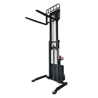 China Hotels 3000 3300 Lbs Walkie Type Full Height Electric Lift Stacker 8 10 11.5 13 Ft With American Stagger Legs Arms for sale