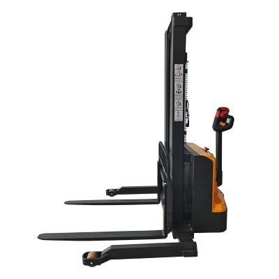 China Hotels China Manufacturer 1500kg 1.5 Ton Walkie Type Automatic Electric Stacker Fork Lifter 3m 3.5m 4m Lift Height With Wide Arm Legs for sale
