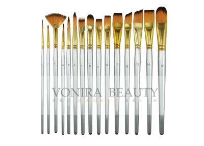 China 15 Synthetic Short Handle Art Body Paint Brushes for Acrylic , Oil Gouache & Face Painting for sale