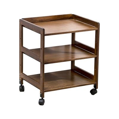 China Luxury Solid Wood Nightstand Nightstand Home Furniture Bedside Table Bamboo Drawer Trolley Bedside Table Eco-friendly Storage for sale