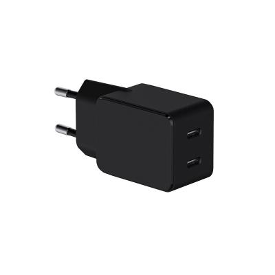 China Intelligent Distribution PD 35W GaN Wall Charger Two C Ports EU Plug Intelligent Distribution Fast Charging for Laptop and Smartphone for sale