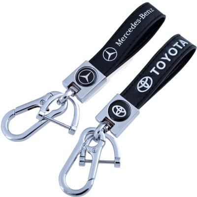 China Eco-Friendly Car Key Chain For Custom Metal For Car Accessory Logo Leather Lanyard Keychains Men's And Women's Key Rings for sale