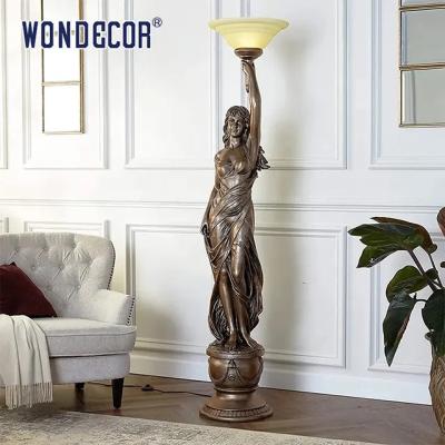 China Zollamt-dekoratives Innenmetall Art Bronze Lady Lamp Sculpture zu verkaufen