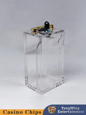 China Acrylic Locking 8 Deck Card Box Baccarat Casino Table Game Table Top Card Box for sale