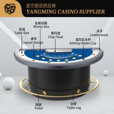 China Professionelle Luxus-Halbrunde Blackjack-Poker-Tisch für Casino und Spielzimmer Freizeitspiele zu verkaufen