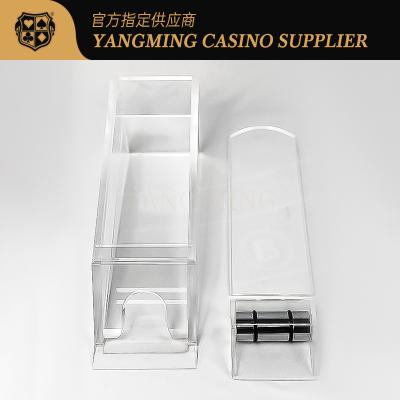 China Sapatos de distribuidor acrílico alto claro para jogos de poker de cassino baccarat à venda