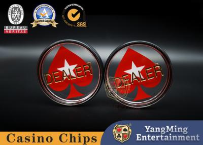 China Hohe transparente rote Herz-schnitzende Händler-Knopf-Code-acrylsauerkarte Texas Hold sie Berufsspiel ringsum die Positionierung zu verkaufen