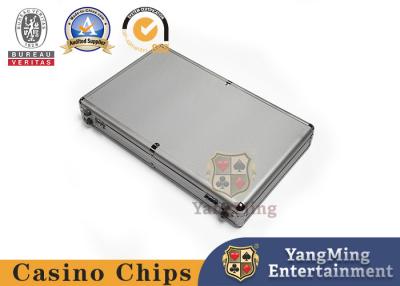 China Luxury 600pcs Aluminium 14g Clay Chip Box Casino Baccarat Portable Sponge Silver Roulette wheels Blackjack Chips Case for sale