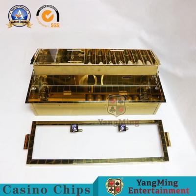 China 540*235mm VIP van Casinochip tray Club Dubbele Laag 2 Metaalslot die Chips Float 10 gokken het Geval van de Rijencombinatie Te koop