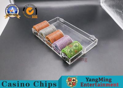 中国 ロック280*85*65mmが付いている5つの列の粘土のポーカー用のチップの箱のテキサスのカジノのチップ・キャリア 販売のため