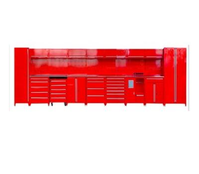 China Gecombineerde garagekasten van zwaar staal met OEM-logo en roestvrijstalen hendels Te koop