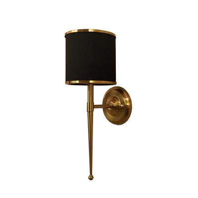 China Cheap Modern Amazon Hotel Decoration Contemporary Black Fabric Indoor Wall Lamp for sale