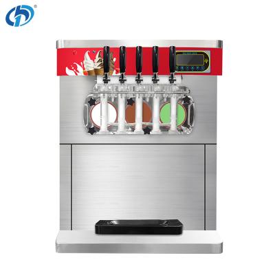 China 5 Flavors Automatic Soft Serve Yogurt Commercial Ice Cream Maker Ideal for Commercial Product Size 635x630x745 mm for sale