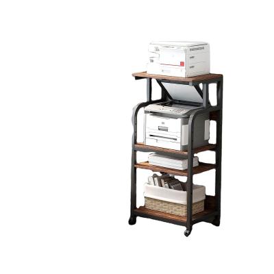China Eco-friendly Material Freestanding Large Tall 4 Tier Printer Stand with Adjustable Storage Shelf and Wheels for sale