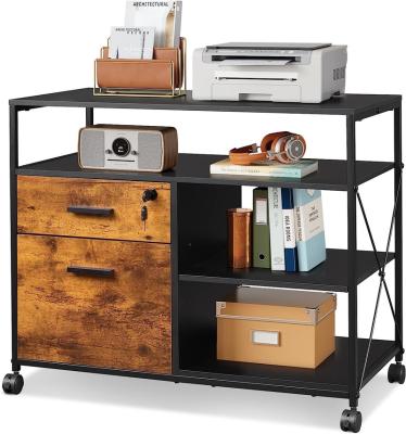 China Eco-friendly Material Lateral Filing Cabinet,Antique Office Sideboard Storage Cabinet With Drawers,Wheels,Lock for sale