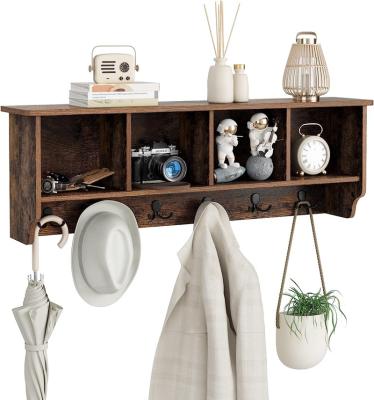 China Adjustable (height) Entryway Floating Hanging wall coat rack wall mounted hook wood coat rack for sale