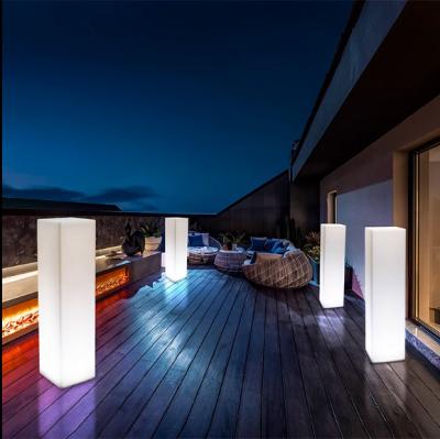 China Modern Wholesale Outdoor Rechargeable LED Glowing PE Chair and Tables Night Light Garden Beach Yard Decorative Landscape Lights for sale