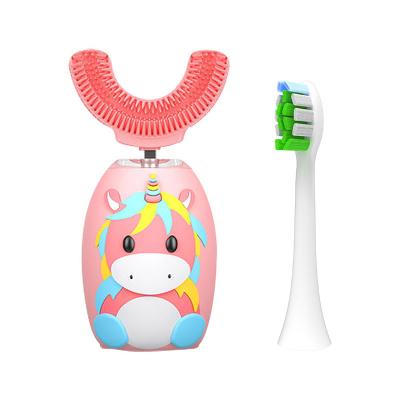 China U Shape Toothbrush Eraser Massage 3 Modes Music Or Voice Disk U Shape 360 Degree Automatic Toothbrush Children for sale