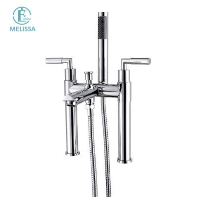 China Without Slide Bar Melissa Brass Bathroom Chrome Floor Bath Faucet Hot And Cold Water Shower Tub Water Faucet Handheld Y5204-2 for sale