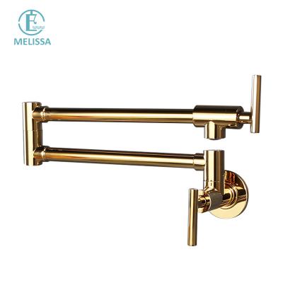 China Hot Sales Melissa Modern Brass Brass Soup Pot Kitchen Titanium Single Faucet Water Hole Sink Sense Faucets Refilling Folding Refilling Amazon for sale