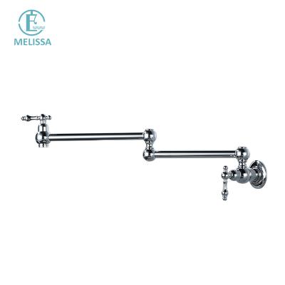 China Melissa Modern Brass Rotating Kitchen Faucet Sink Faucet Amazon Single Inlet Folding Chrome Single Inlet Hole Revolving Soup Pot Pot Sense Faucets for sale