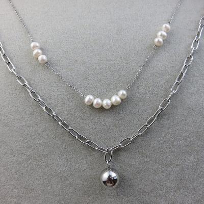China Popular Lead Free Nickel Free Pearl Chain Necklace Freshwater Pearl Necklace Freshwater Pearl Necklace Sets Wholesale for sale