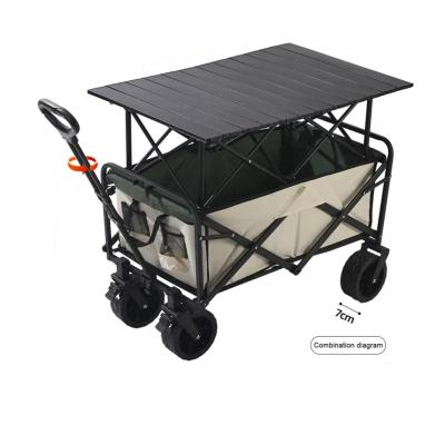 China Easy Folding Outdoor table camping cart night market stall cart picnic trolley foldable camping cart for sale