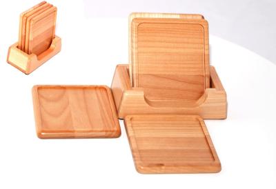 China Maple wood Cup Coaster set for sale