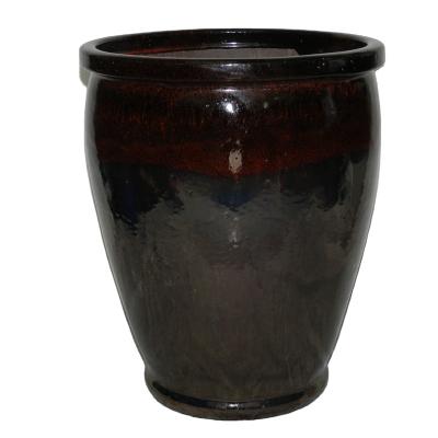 China American Style 3 - PCS Round Outdoor Large Pottery Flower Pot Footed Planter for sale