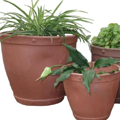 China CLASSIC Chinese Vintage Pottery Hand Made Outdoor Unglazed Flower Pot for sale