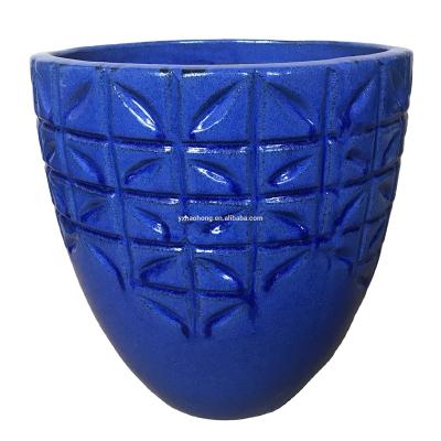 China CLASSIC Outdoor Pottery Flower Pot Fashion 4-PCS Milan Classic Blue Pot for sale