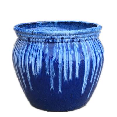 China D 19cm CLASSIC Outdoor Ceramic Glazed Olive Flower Pot for sale