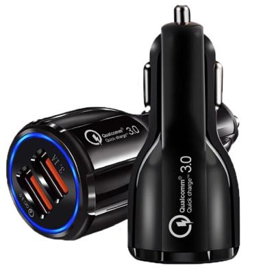 China Top Dual USB Port Phone Car Mobile Phone Charger Selling QC3.0 Quick Car Charger for sale