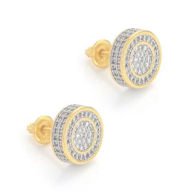 China Hiphop Series 2023 Shape Bling CZ Earrings Stud Iced Out Earrings For Women Men Rapper for sale