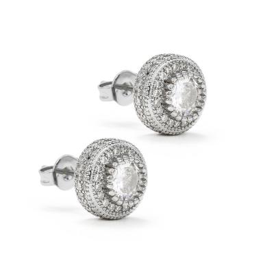 China Hiphop Hip Hop Layered Group Zircon Earrings Stud Earrings Women Hitter Jewelry for sale