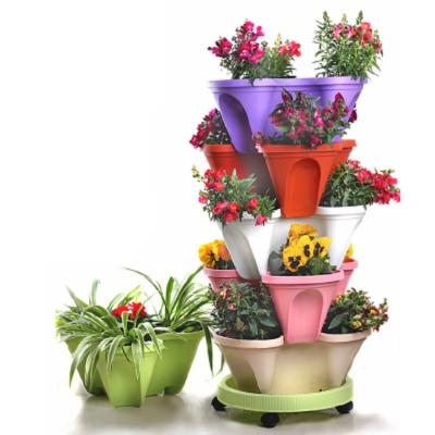 China New Modern Listing Butterfly Shape Diy Vertical Planters Plastic Stackable Plant Pot for sale