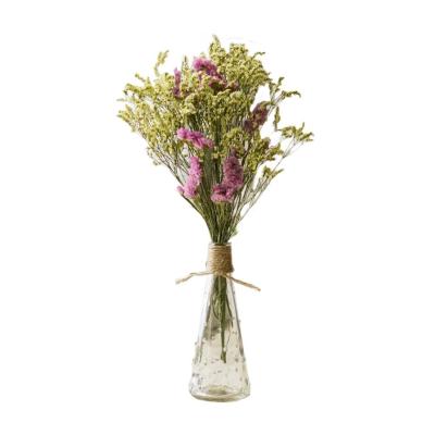 China Wholesale Minimalist Simple Design Small Elegant Gift Vase Tabletop Adored Glass Vase With Rope Decoration for sale