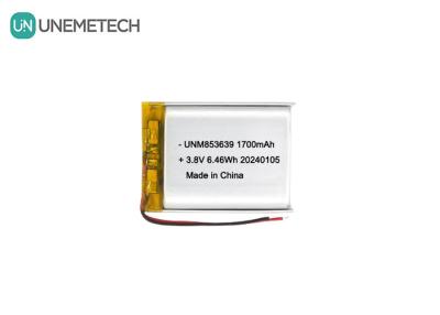 Cina 853639 4,35V 1700mAh Batteria Li-ion polimerica ad alta tensione per telecamere indossate sul corpo in vendita