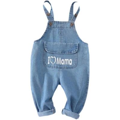 China Spring New Spring Children's Breathable Jeans Suspenders Baby Overalls Children Kids Casual Pants P4940 for sale