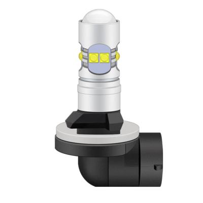 China 10-30V Auto Fog Driving Lamp 880 881 Led Fog Lights H27w 12v White Yellow Car Bulbs Drl Front Fog Light Bulb 12*55mm for sale