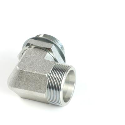 China Metric Type High Efficiency Stainless Steel Thread Bite Tube Coupling 90 Degree Elbow Transition Hydraulic Joint for sale