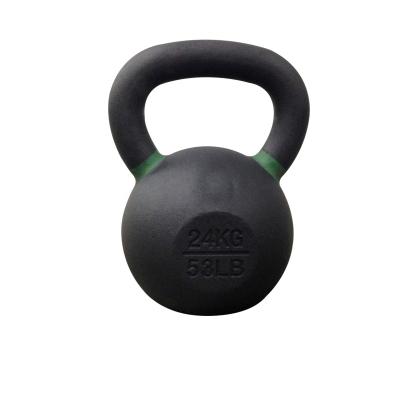 China Durable Gym Equipments Cast Iron Kettle Bell Powder Coated Kettlebell Black Color Rings for sale
