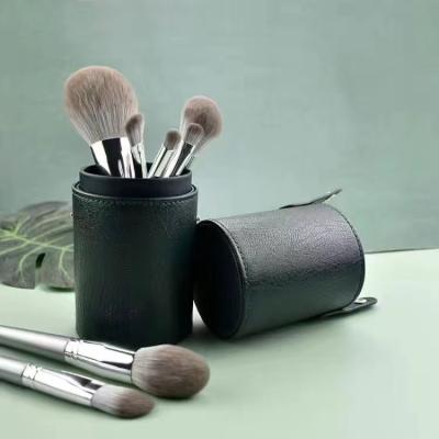 China Fan Brush Luxie Silver Holographic Body 14 Metal Brushes Rainbow Full Makeup Brush Set for sale