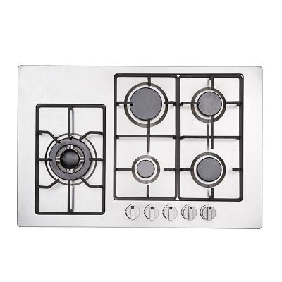 China Household Factory Direct Selling Low Price Black Brown Hob Burner Cooker Oil Proof Gas Stove With 5 Burner for sale