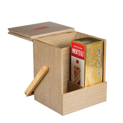 China Wooden Recyclable New Design Handmade 4 Wine Bottle Storage Custom With Handle Luxury Wine Packaging Box for sale